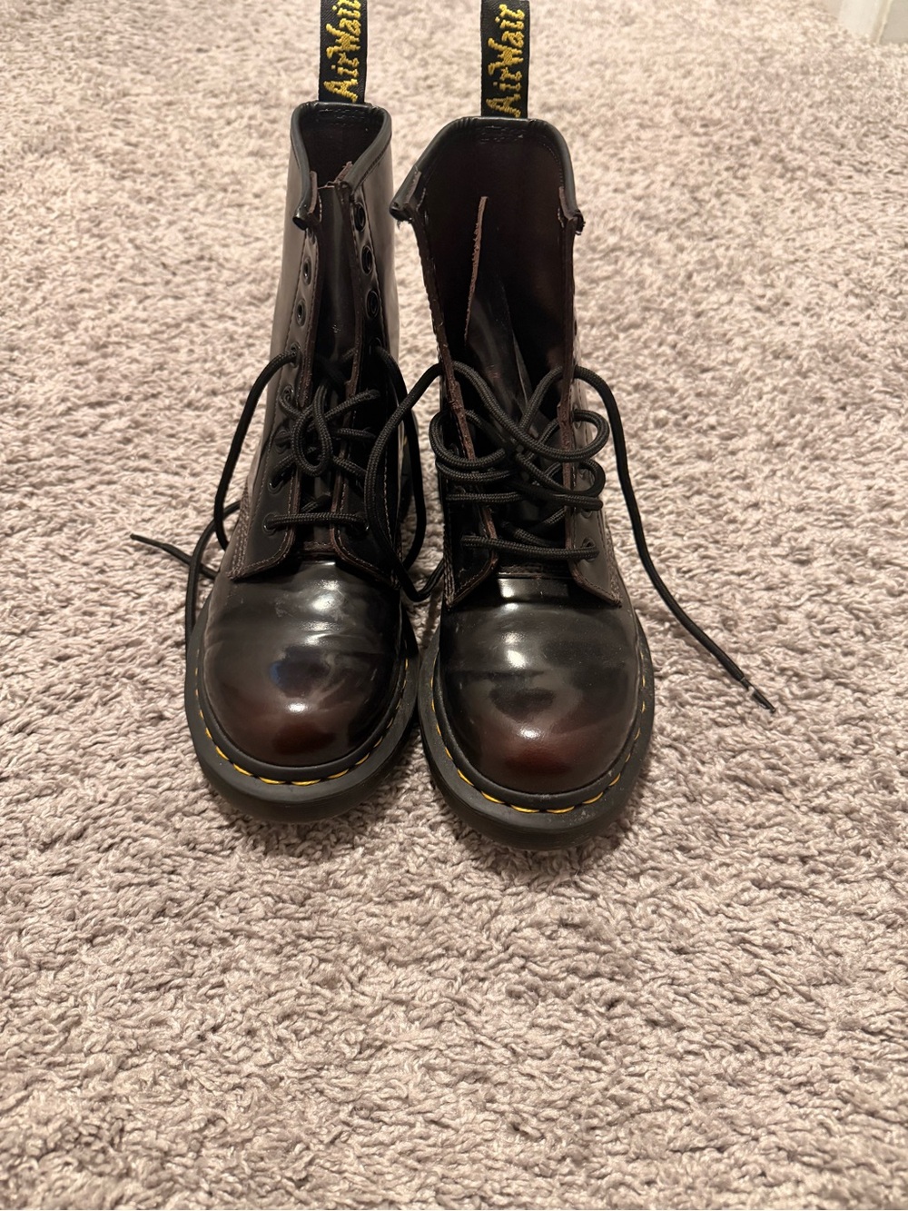 1460 Dr. Martens Arcadia Leather Boots Cherry Red